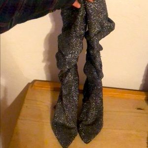 Silver sparkle boots